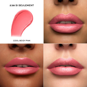 Lancôme L'Absolu Rouge lip swatch on lips with rich color