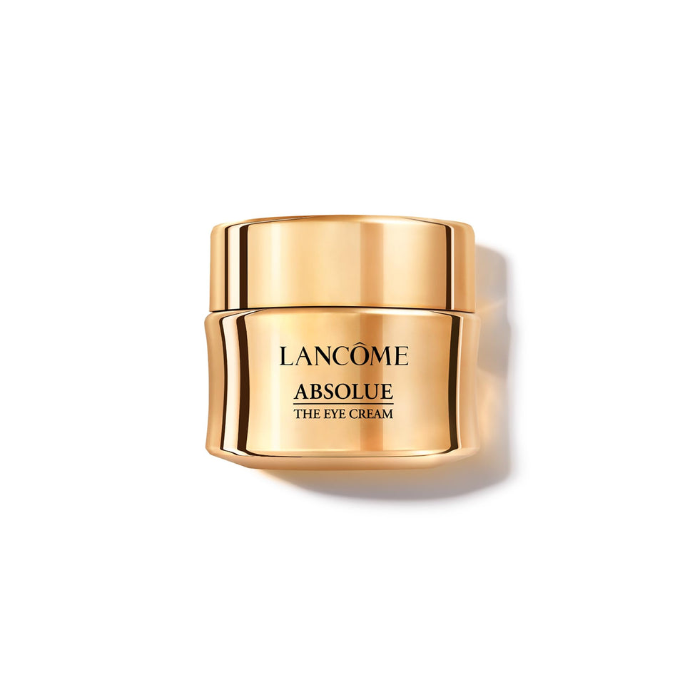 Lancome Absolue eye cream bottle close-up highlighting luxurious texture and hydration
