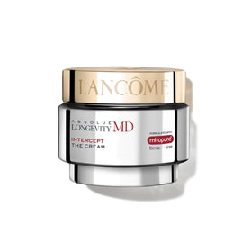 Lancôme Absolue Longevity MD Intercept jar closeup showing creamy texture for smooth, hydrated skin.