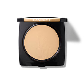 Lancôme Dual Finish Foundation compact close-up showing natural matte finish.