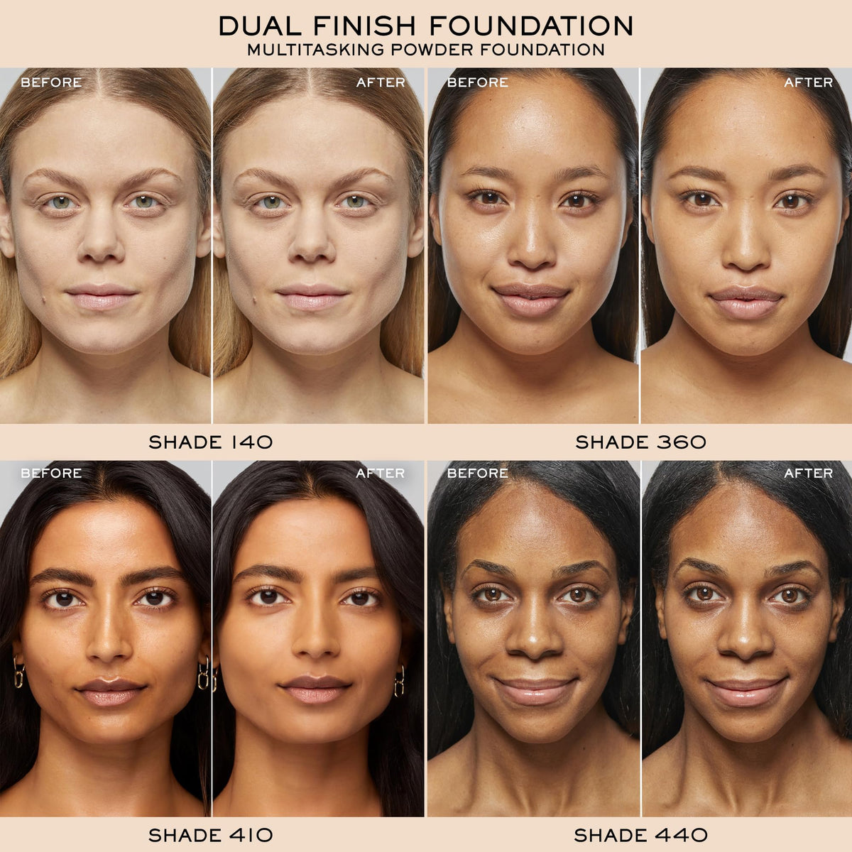 Lancôme Dual Finish powder highlights shine control for a matte, comfortable skin.