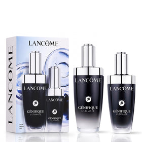 Lancôme Génifique Ultimate Recovery Serum gift set with two full-size bottles for daily renewal.