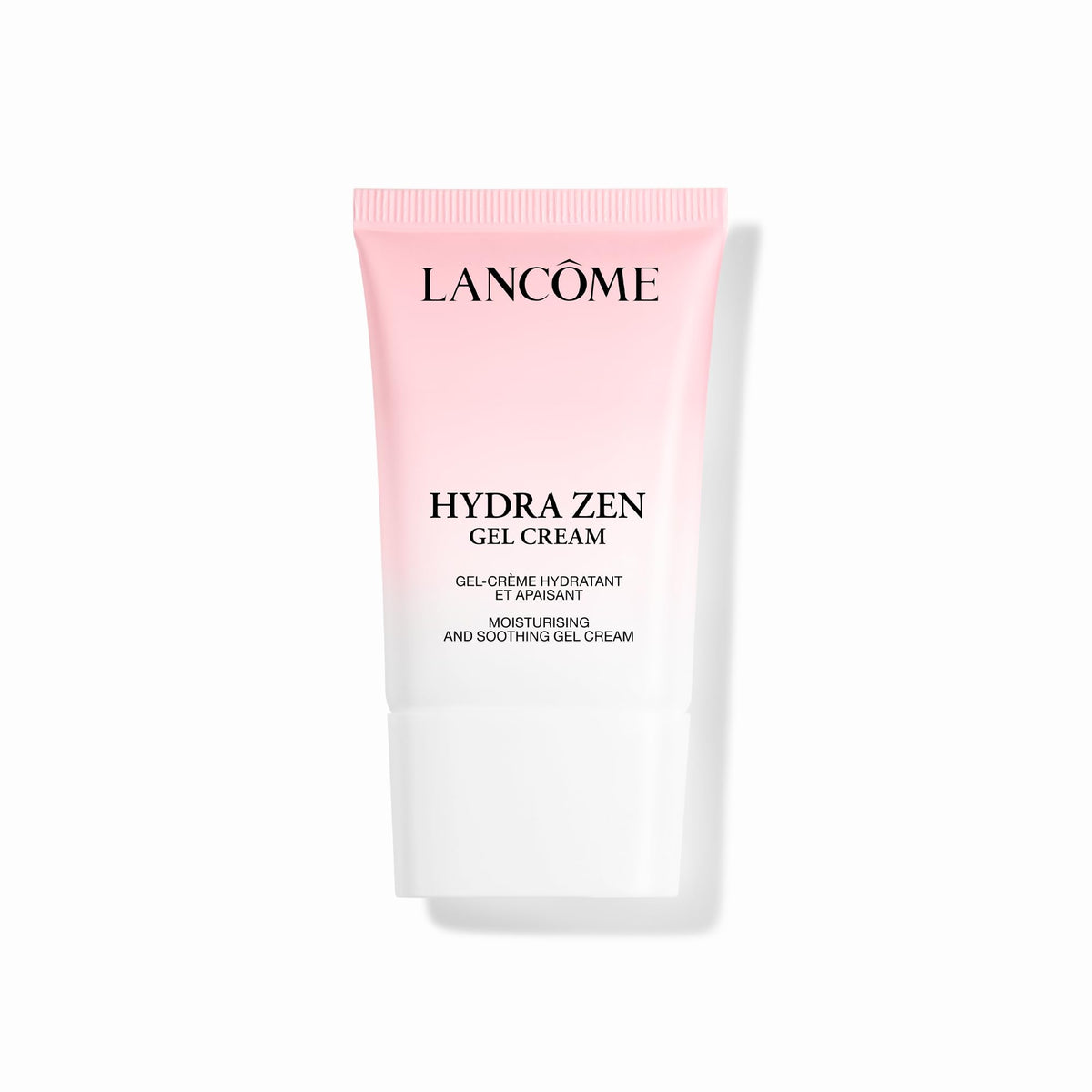 Lancôme Hydra Zen Gel Cream bottle demonstrates oil-free hydration for oily skin.