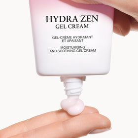 Lancôme Hydra Zen Gel Cream jar shows soothing hydration for sensitive skin.