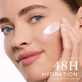 Hyaluronic acid label on Hydra Zen moisturizer emphasizing lasting hydration