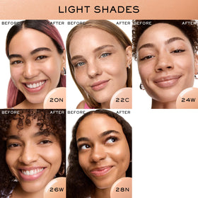 Lancôme Idôle 3 Serum Tint hydration glow close-up emphasizes plump look
