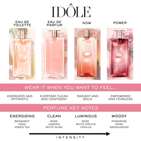Lancôme Idôle Power packaging box opened, suggesting a premium unboxing experience.