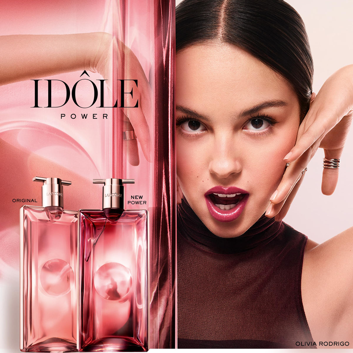 Lancôme Idôle Power sandalwood texture close-up suggesting creamy warmth.