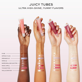 Lancôme Juicy Tubes cushioned texture with luxe shine for a juicy look.