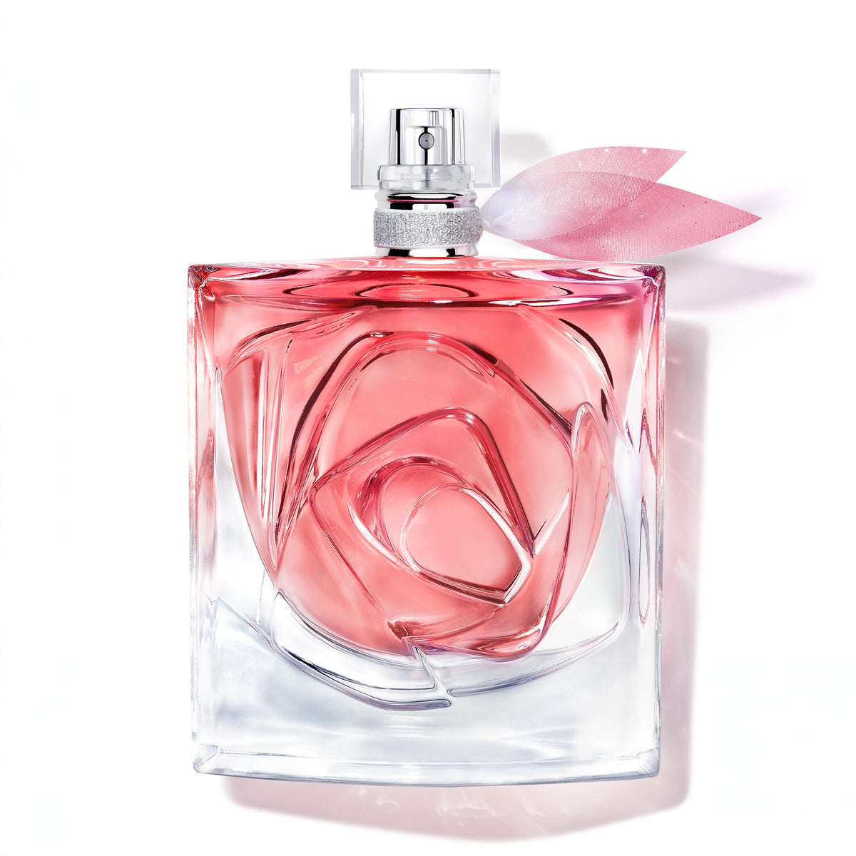 Lancôme La Vie Est Belle Rose Extraordinaire bottle with crystal smile, suggesting lasting elegance