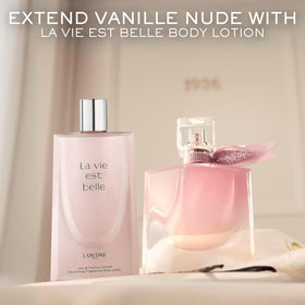Lancôme La Vie Est Belle Vanille Nude jasmine note close-up suggesting bright daytime glow