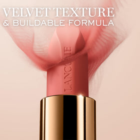 Lancôme L'Absolu Rouge Intimatte 215 First Kiss swatch in warm pink.