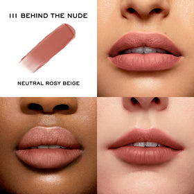 Lancôme L'Absolu Rouge Intimatte nude color swatch highlighting versatile shades.