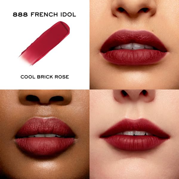 Lancôme L'Absolu Rouge Intimatte swatch displaying soft matte finish daily color.