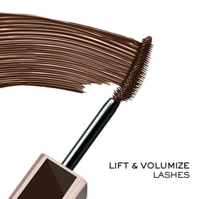 Lancôme Lash Idôle 360-brush fans lashes for a wide-eye look.