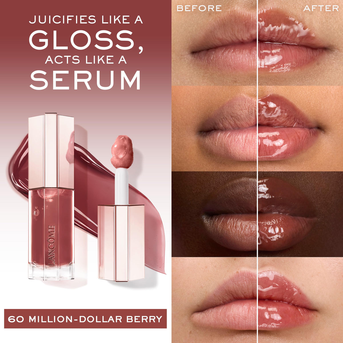 Lancôme Lip Idôle JuicyTreat applicator close-up for precise lip contouring