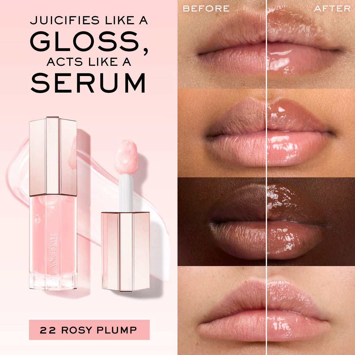 Lancôme Lip Idôle JuicyTreat applicator demonstrates lip contouring