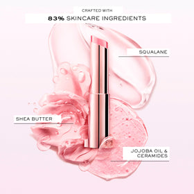 Lancôme Lip Idôle Butterglow balm on lips with 24H hydration.