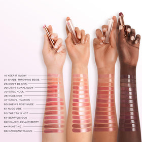 Lancôme Lip Idôle Butterglow balm in natural light with glossy shine.