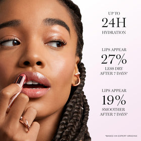 Lancôme Lip Idôle Butterglow swatch displaying buildable color.