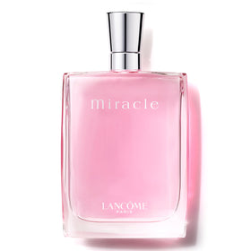 Lancôme Miracle EDP bottle-front displays graceful design and a lasting floral-spicy scent for daily wear.