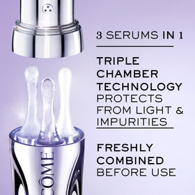 Lancôme Rénergie H.C.F. Triple Serum Eye texture swatch demonstrates smooth application.