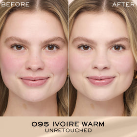 Lancôme Renergie Lift foundation swatch on arm highlights natural tone and luminous finish.