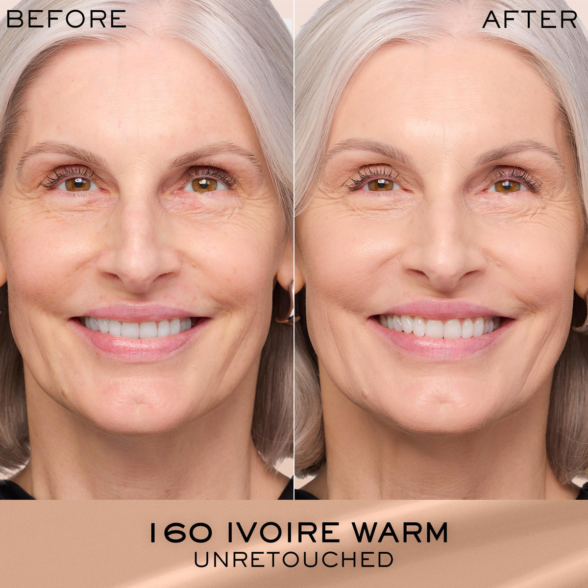 Lancôme Renergie Lift Foundation applied to skin for even tone and glow.