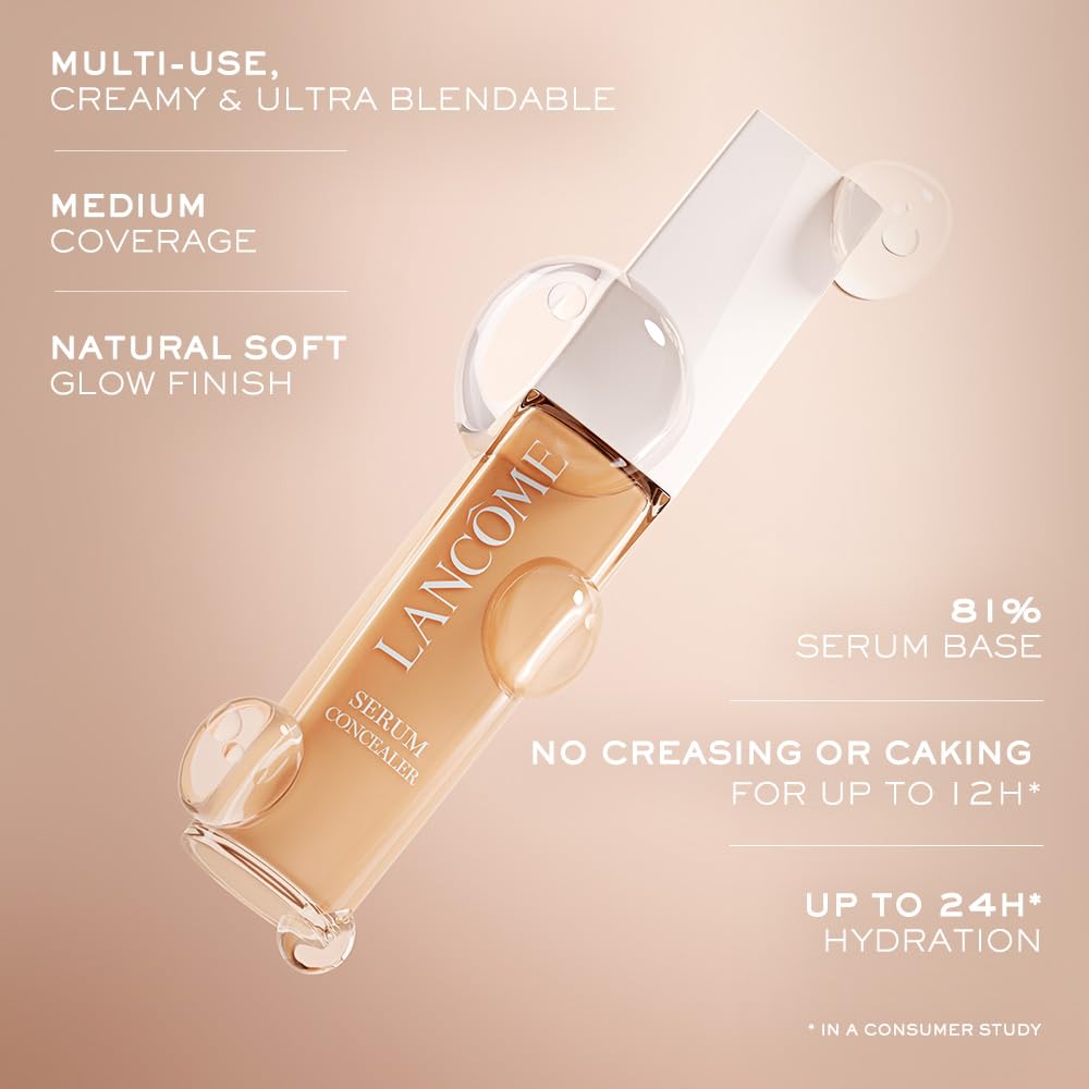 Lancôme Teint Idole Ultra Wear serum concealer swatches show natural tones and smooth texture.