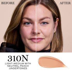 Lancôme Teint Idole Ultra Wear glow swatch highlighting buildable coverage