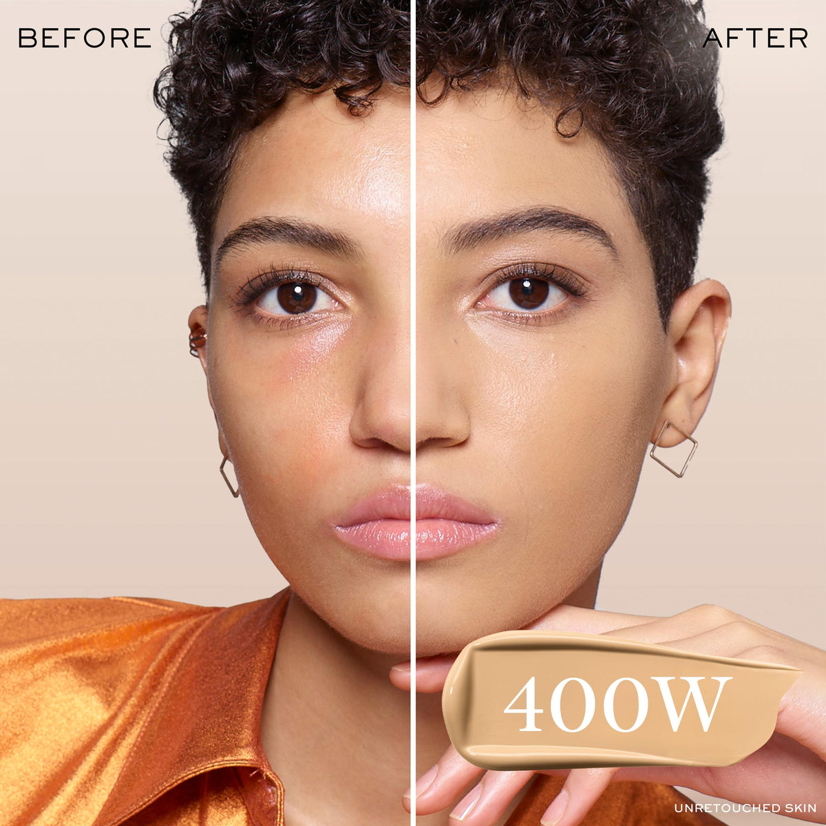 Lancôme Teint Idole Ultra Wear natural matte finish on skin texture close-up.