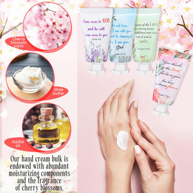 Landhoow watercolor bible-verse pattern hand cream close-up for daily moisturization.