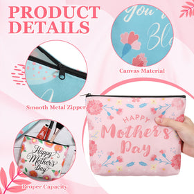 Landical bottom-supported canvas makeup bag keeps cosmetics upright and organized.