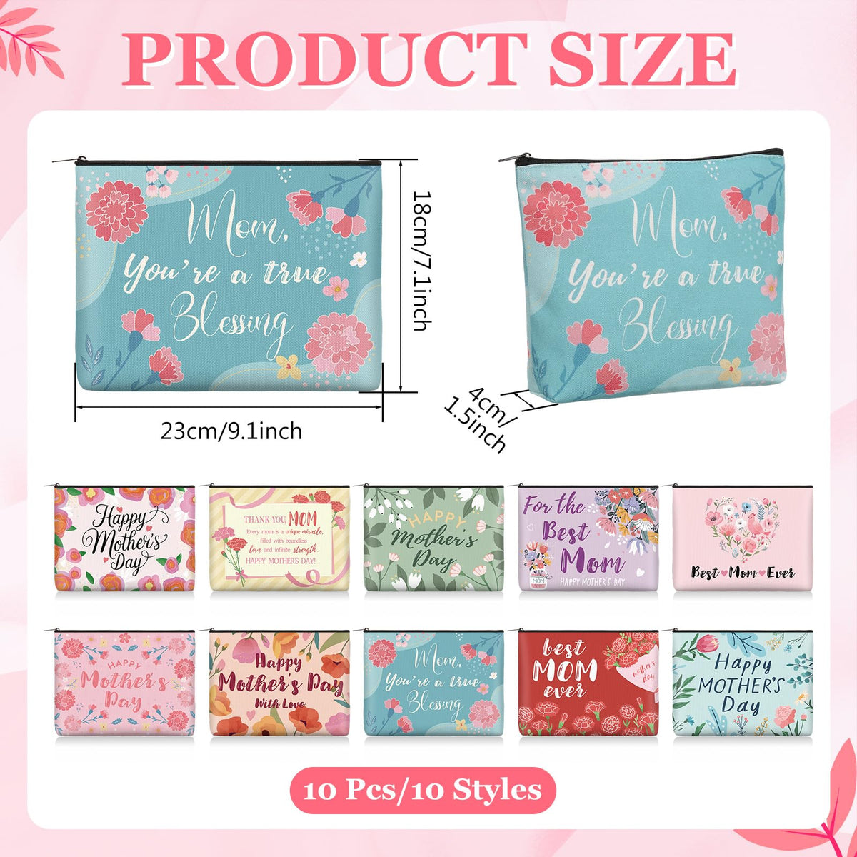 Landical canvas makeup pouch for travel toiletries and compact storage.