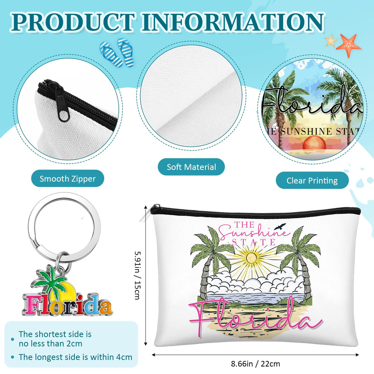 Landical Florida cosmetic bag design-2 compact organizer for daily essentials
