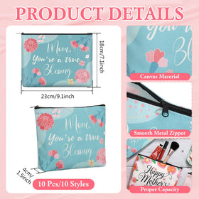 Landical Mother's Day makeup bag with reinforced bottom keeps contents upright.