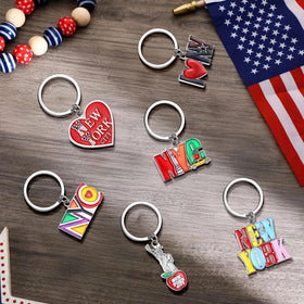 Landical New York metal keychain design 1 compact and sturdy for keys and bags