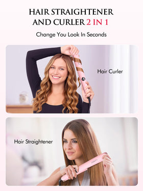 LANDOT 2-in-1 styler curling to create defined curls at home.