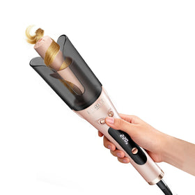 LANDOT automatic curling iron 1 inch on white background for quick, even curls