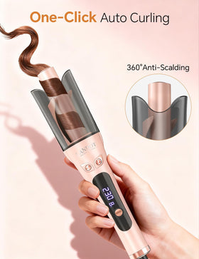 LANDOT ceramic tourmaline coating curling iron close up for smooth hair