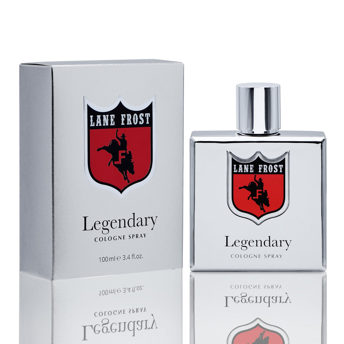 Lane Frost Legendary Cologne bottle front showcasing rugged masculinity and signature scent for daily confidence.