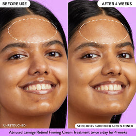 Applying Laneige Retinol Firming Cream to targeted facial areas