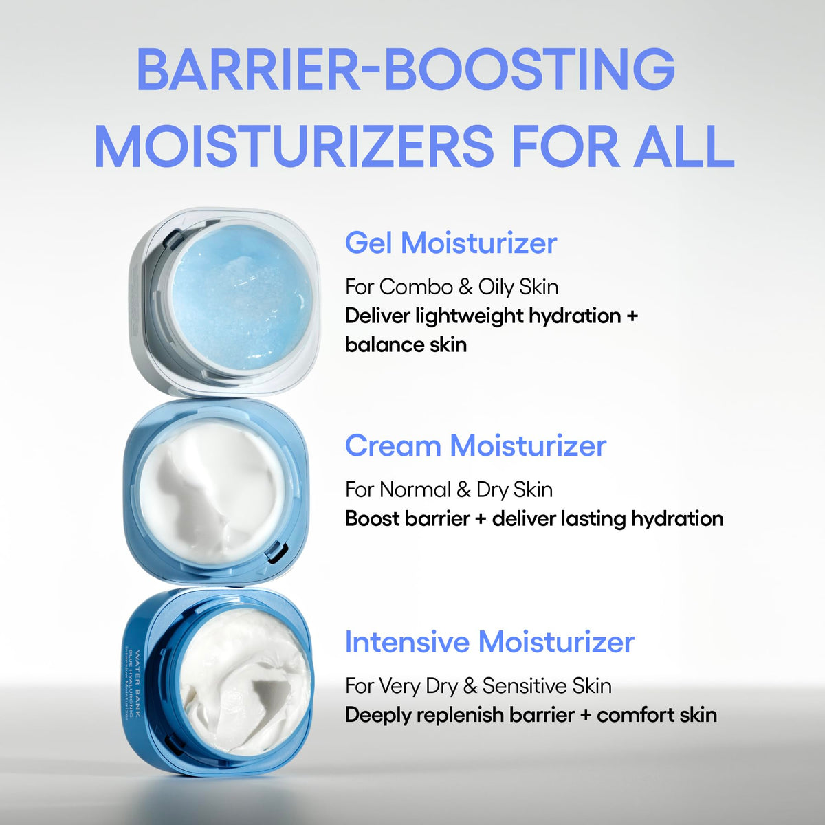 Laneige Water Bank Blue Hyaluronic Gel mini application scene demonstrating soothing ritual.