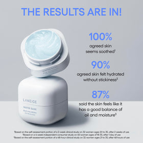 Laneige Water Bank Blue Hyaluronic Gel mini bead texture showing fast-absorbing hydration.