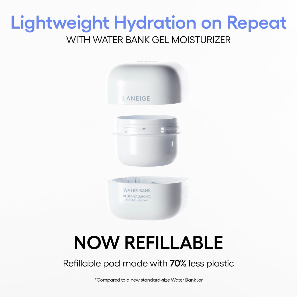Laneige Water Bank Blue Hyaluronic Gel mini deep-sea algae-derived hydration boost.