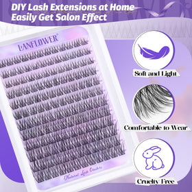 LANFLOWER DIY lash-extension at home for salon-quality results.