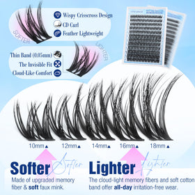 LANFLOWER Flora Lash Clusters Kit wide 12mm band shown for easier, quicker placement.