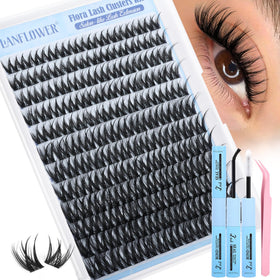 Lanflower Flora Lash Clusters Kit closeup showing natural-feel clusters for subtle daily enhancement.