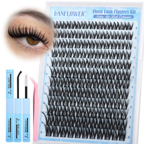 LANFLOWER Flora Lash Clusters Kit cover image shows natural look and soft matte finish.