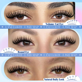 LANFLOWER Flora Lash Clusters Kit macro of ultra-thin band for lightweight comfort.